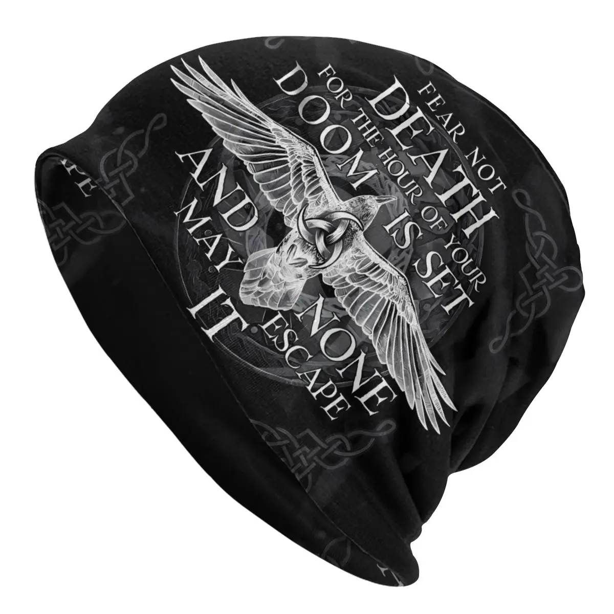 Black Raven Bonnet Homme Outdoor Thin Skullies Beanies Viking Caps For Men Women Novelty Hats