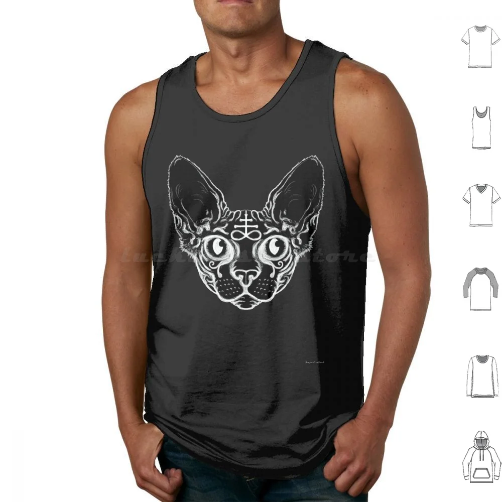 Sphinx Black Cat Tank Tops Vest Sleeveless Sphinx Cat Black Cat Cat Occult Black Magic Bad Luck Good Luck Lucky Gothic Nu Goth
