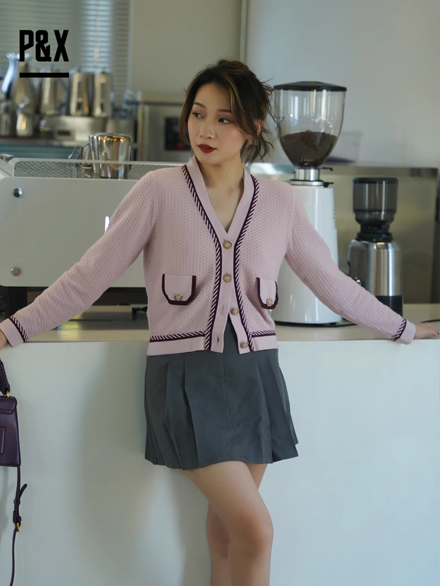 

Slimming V-Ne Knitted Sweater Coat Long Sve Women's Base irt Top Faionable Outerwear Casual Sle Pure Color Spring