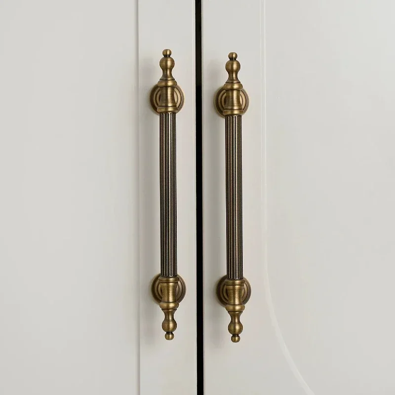 Nordische Vintage-Möbelgriffe aus Messing, Bronze-Griffe für Schränke und Schubladen, Kleiderschrank, Nachttisch, Kommode, Schubladengriffe – Detail 3