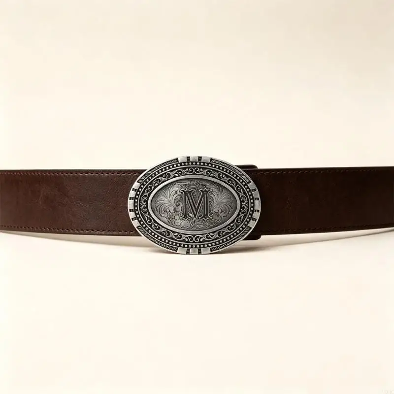 Silver Tone Letter Belt Buckle for Western Stage Wear and Jeans Looks Y166