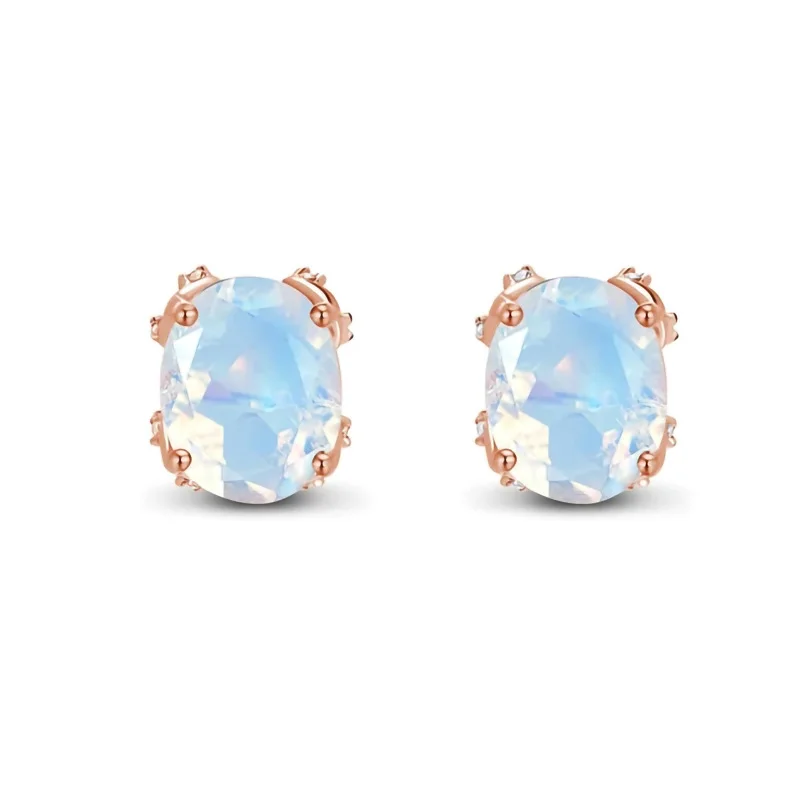 

Hot sale of new sterling silver S925 moonstone rose gold earrings for female minority simple and exquisite earrings