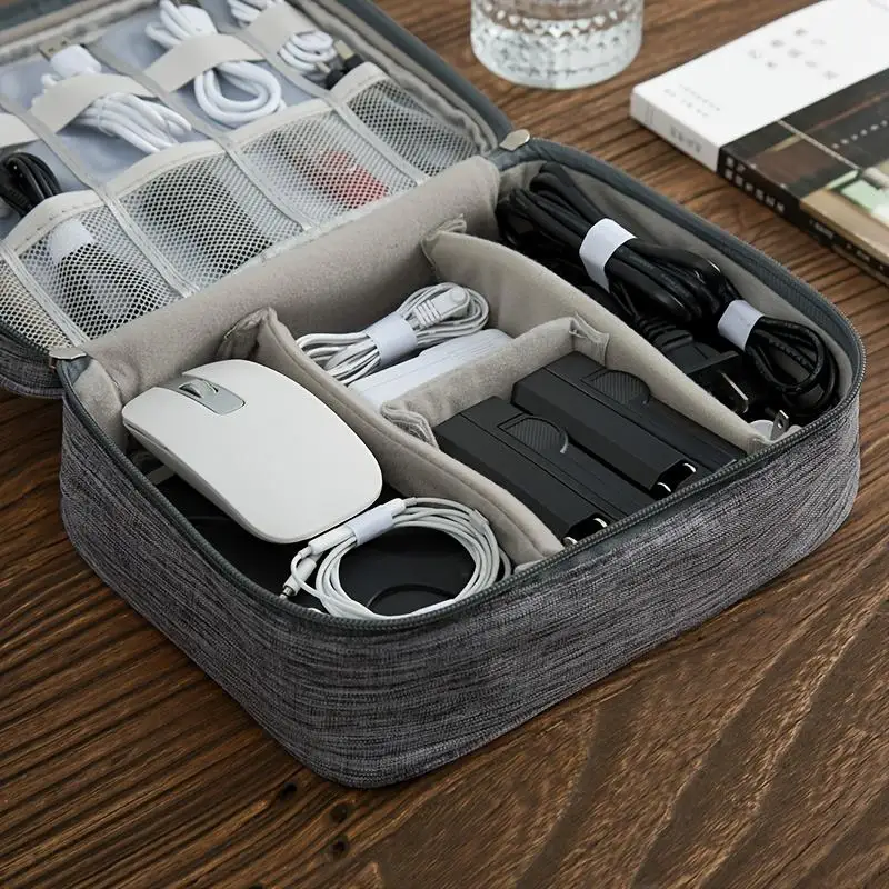 حقيبة التخزين الرقمية المحمولة USB خط شاحن التوصيل مقاوم للماء منظم الكابلات الحقيبة إكسسوارات السفر حزمة حقيبة أدوات الزينة