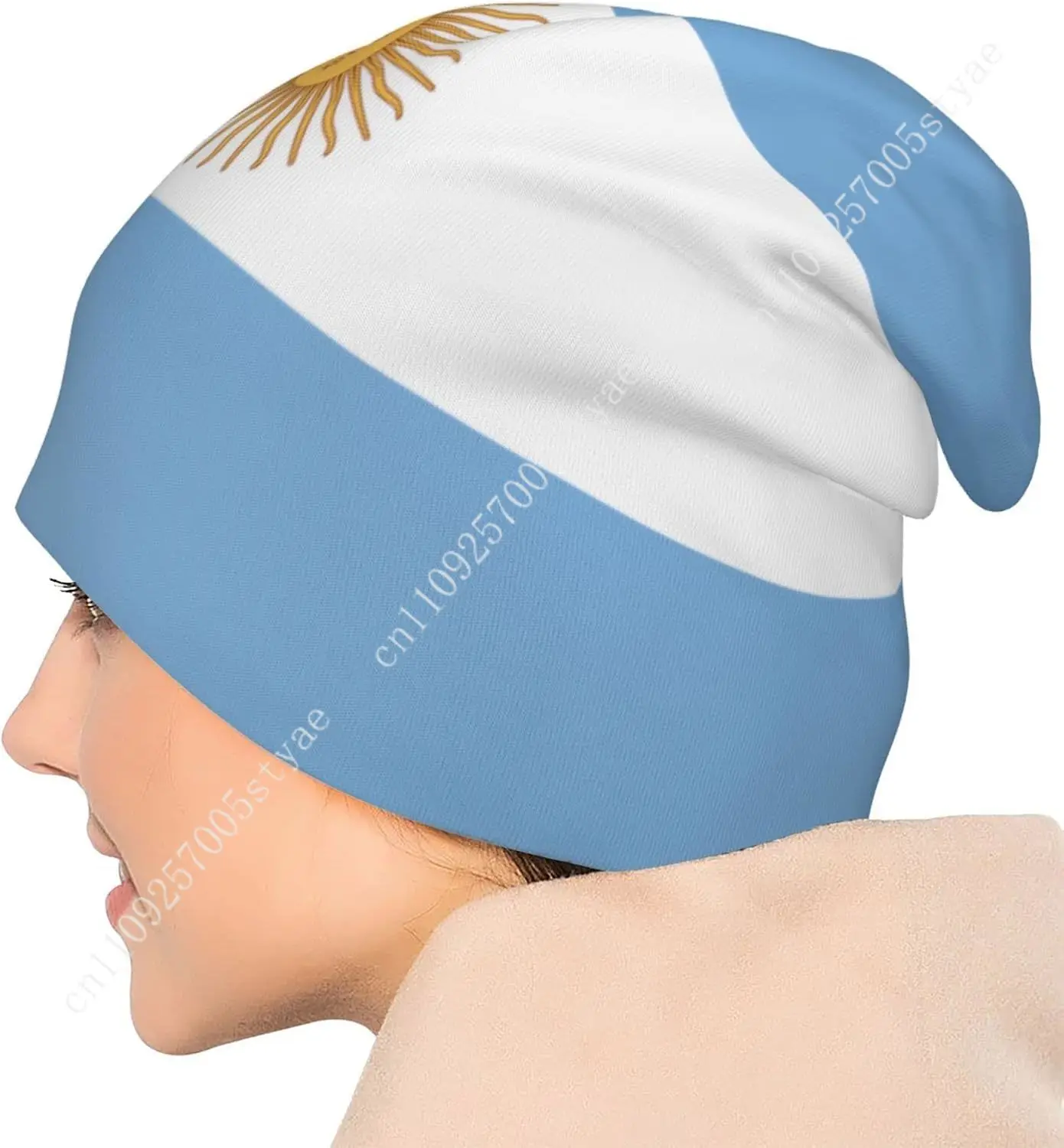 Argentina Flag Beanie Men Women Knit Hat Cuffed Beanies Warm Winter Cap Soft Skull Caps Fashion Ski Hats