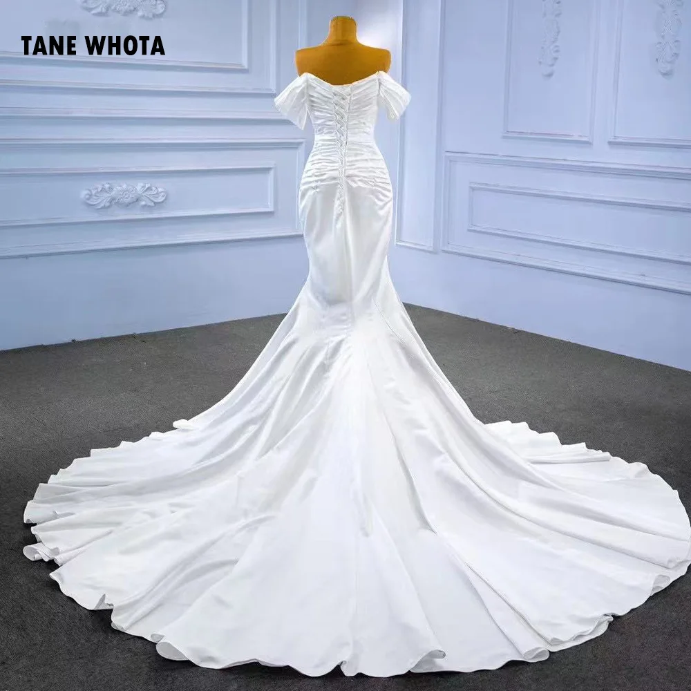 Vestidos De Novia 2025 Милое сексуальное свадебное платье с открытыми плечами и рюшами на спине, свадебное платье русалки по индивидуальному заказу