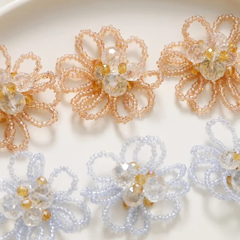 1 Piece Crystal Sunflower Shoe Charms For Clogs DIY Handmade Beaded Woven Retro Hong Kong Style Lightweight Sparkly Premium Gift