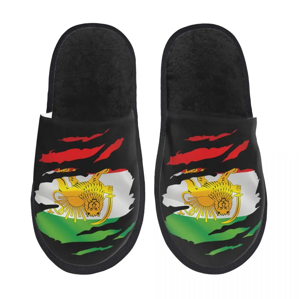 

Custom Iran Lion Sun Flag Memory Foam Slippers Women Comfy Warm House Slippers
