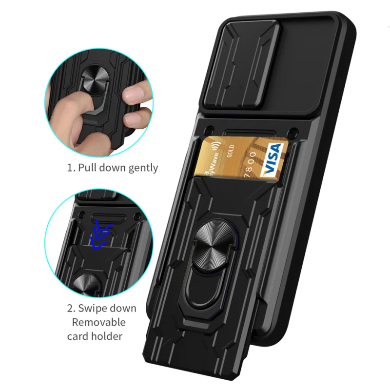 Shockproof Armor Case For Motorola Moto Edge 20 Pro 30 Lite Edge30 Ultra Neo Fusion 5G Magnetic Ring Card Slot Holder Back Cover