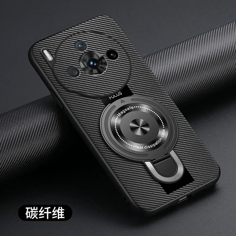 Para nubia z60s pro caso anel magnético titular luxo silicone pele de carneiro couro plexiglass pu premium à prova de choque capa traseira