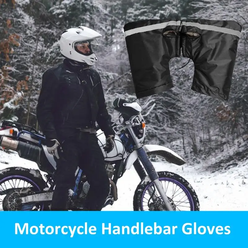 1 Pair Windproof Motorcycle Hand Gloves Reflective ATV Handlebar Hand Warmers Gloves Motorbike Handlebar bar end Muffs Gloves