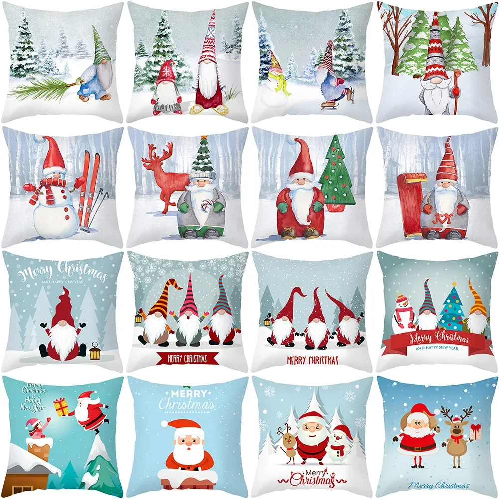 45cm Christmas Pillow Case Faceless Gnome Cushion Cover Christmas Decorations Home Ornament Noel Natal Navidad New Year 2024