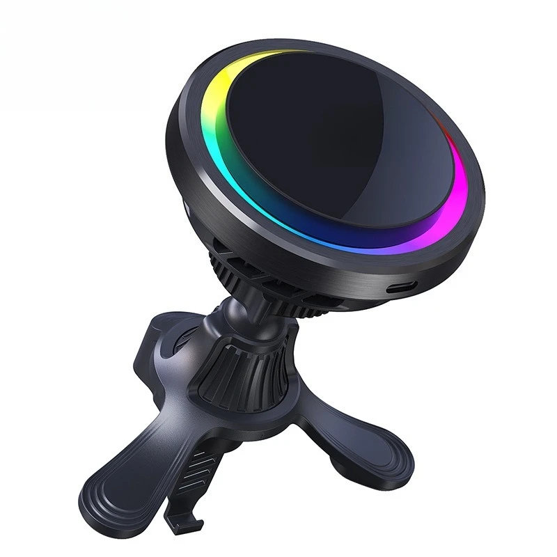

Semiconductor refrigeration Magnetic suction car, wireless charger LED colorful lights for Apple