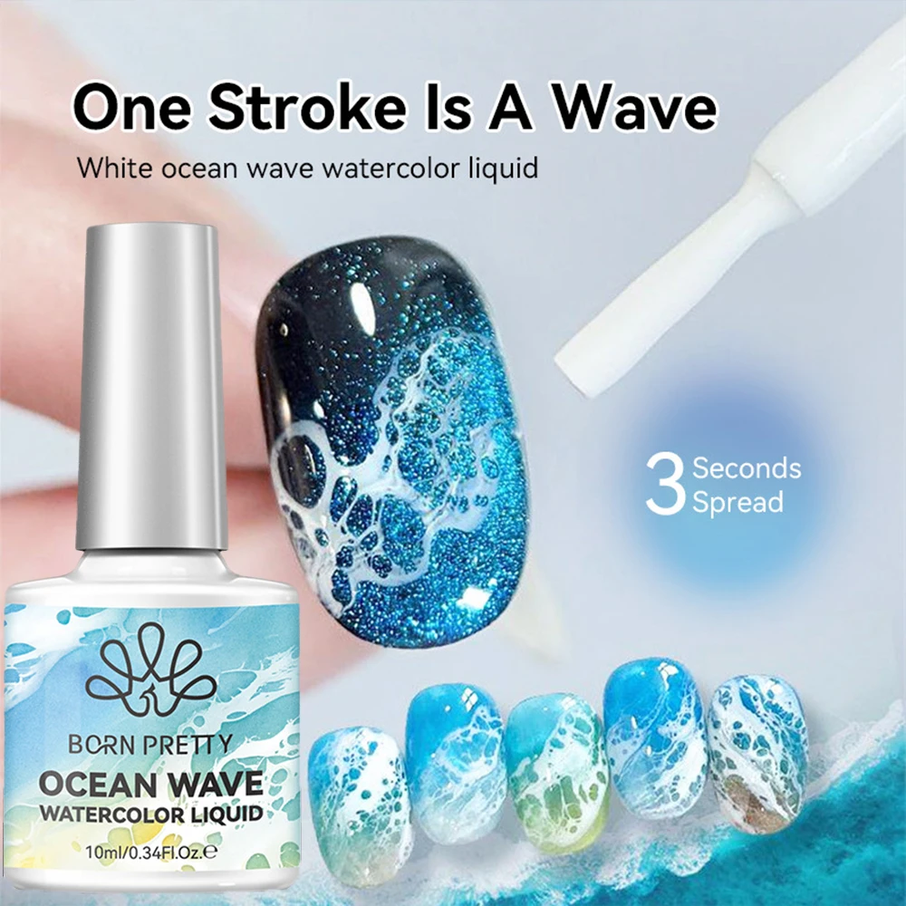

10ml White Wave Halo Dyeing Gel Nail Polish 3 seconds Spread Watercolor Bubble Hole Lace Hollow Soak Off UV LED Nail Art Varnish