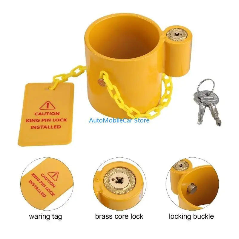 

G8TE из нержавеющей стали 5 -й колеса короля короля блокировки Anti Rust Heavy Duty Lock Lock Желтый
