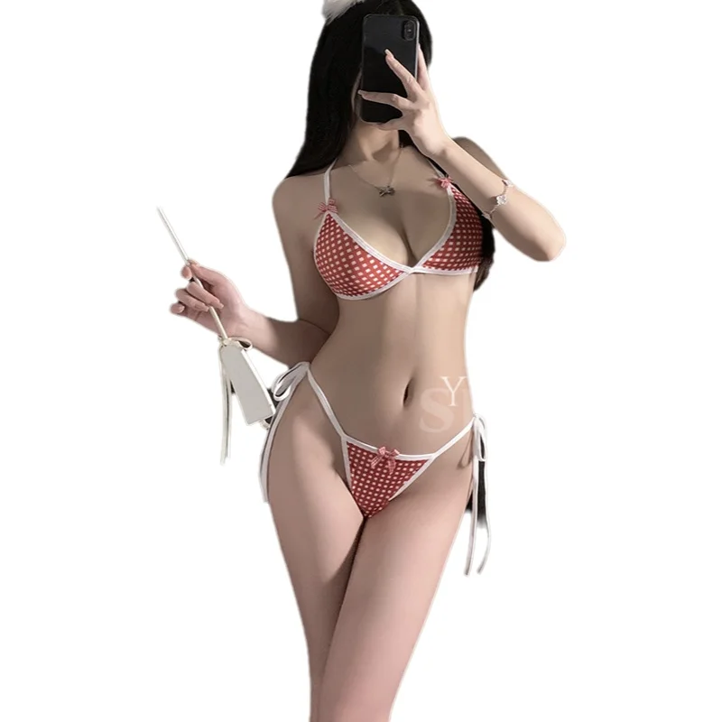 

Сексуальное бикини в клетку Pure Desire, комплекты купальников на шнуровке, пляжный стиль, бикини для отдыха у бассейна, элегантный повседневный стиль для женщин, мода NRZ3