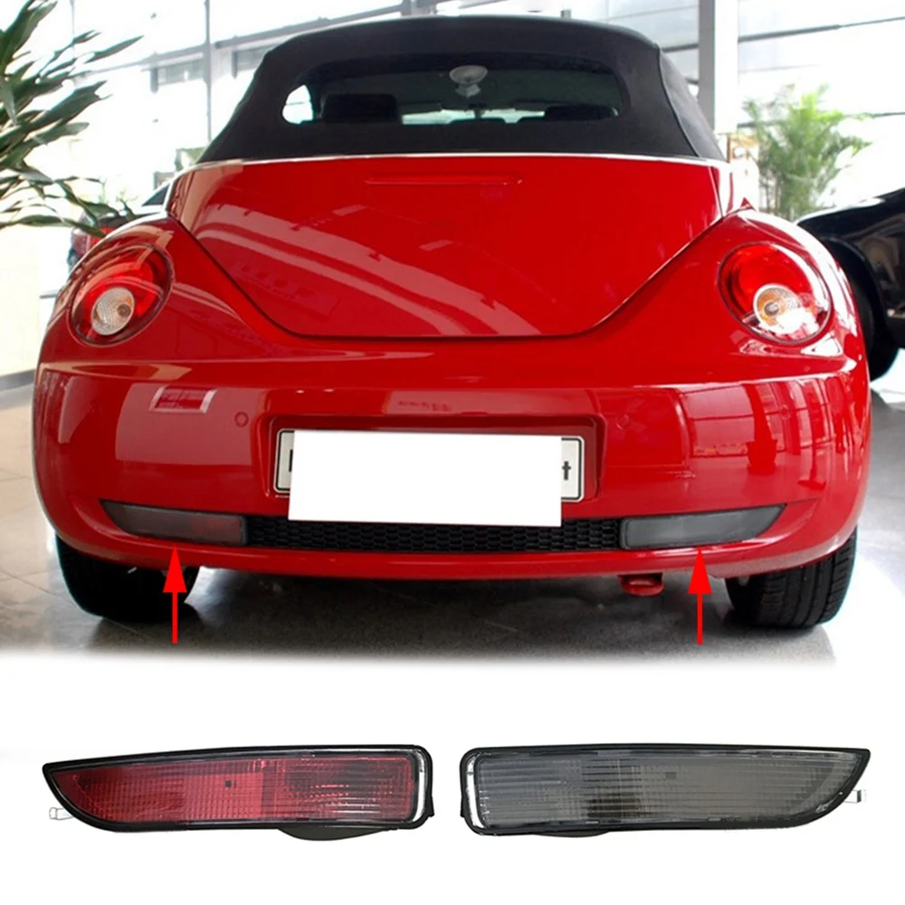 1C0945702D Car Right Rear Bumper Fog Light Parking Warning Reflector Taillights for Beetle 2006-2011 Smoked Black Shell