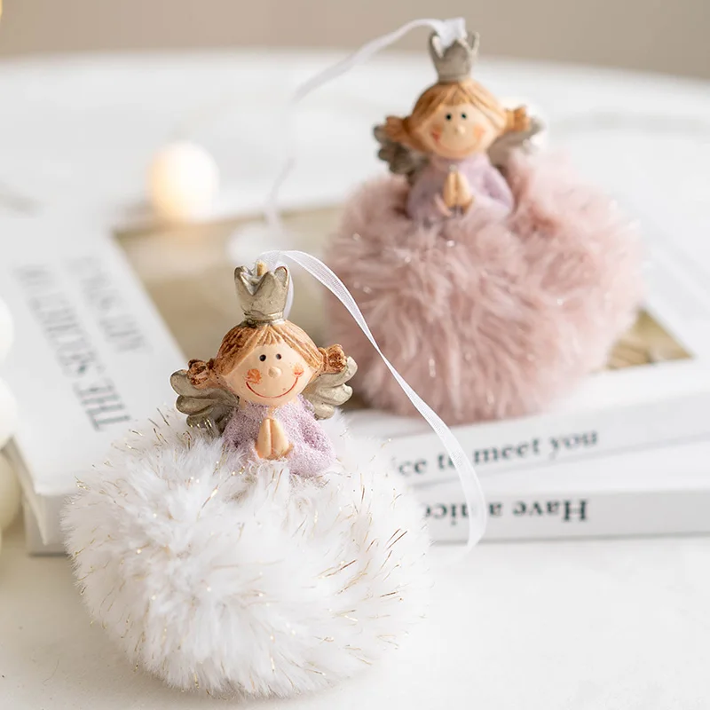 

Christmas Decoration Pink Plush Girl Pendant