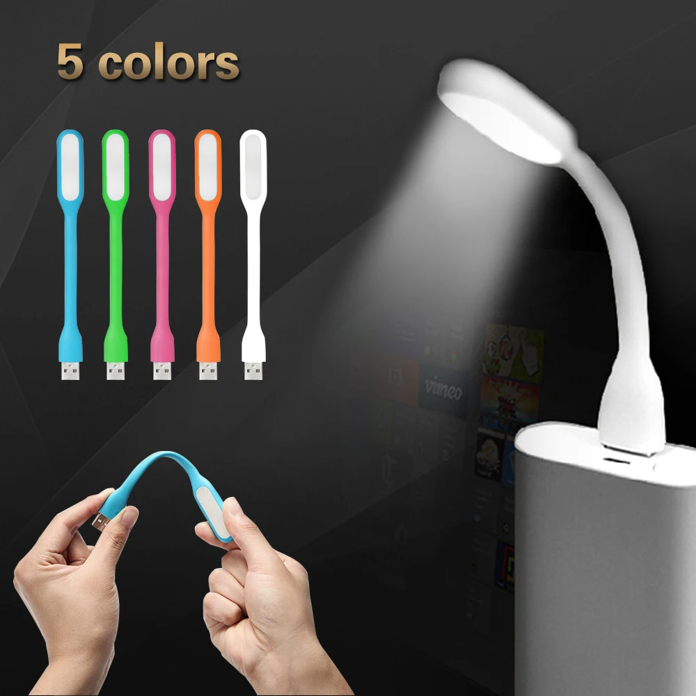 1pc Mini USB LED Lamp With Flexible Arm Portable LED Reading Light Eye-Protection Energy-Saving Mini Night Light Laptop Desktop