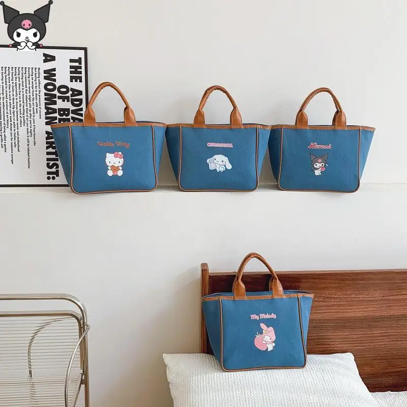 

Милая мультяшная сумка Sanrios Kuromi My Melody Hello Kitty, пригородная сумка, красивая многофункциональная сумка для хранения, модный подарок
