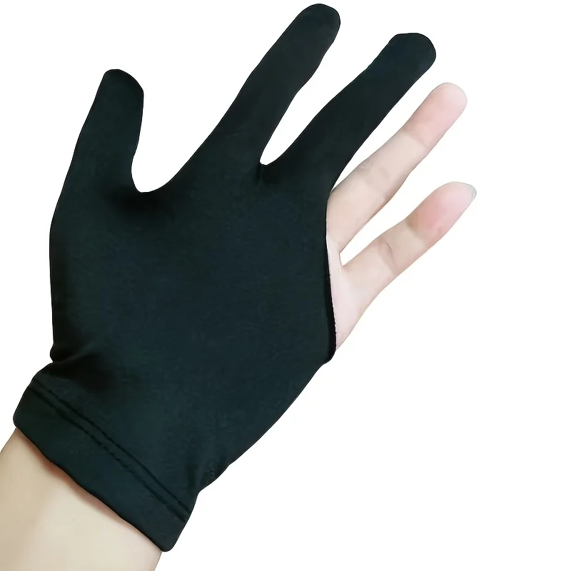 

2pcs Unisex Breathable Non-Slip Billiards Gloves - Elastic 3-Finger Design with Enhanced Grip