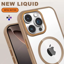 Clear Magnetic Phone Case For iPhone 15 14 13 12 11 16 Pro Max Plus SE For Magsafe Wireless Charge Shockproof Protector Cover