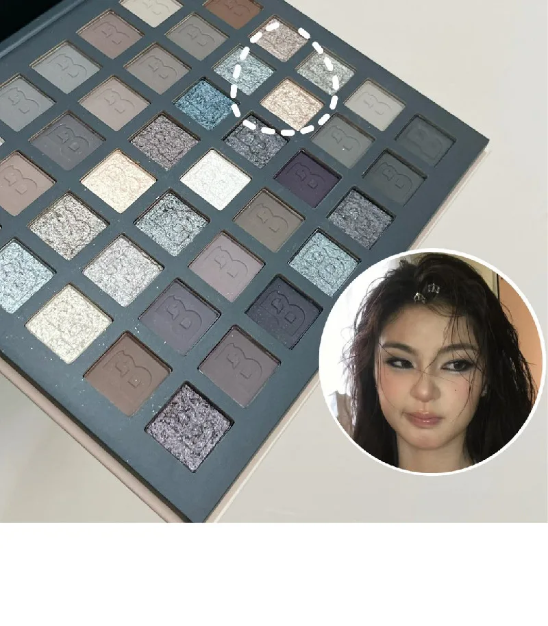 พาเลทอายแชโดว์ 42 สี โทนสโมกกี้ แมท ชิมเมอร์ กลิตเตอร์ ไฮไลท์เตอร์ โทนสีเทาซีเมนต์ ติดทนนาน เม็ดสีแน่น ระดับมืออาชีพ