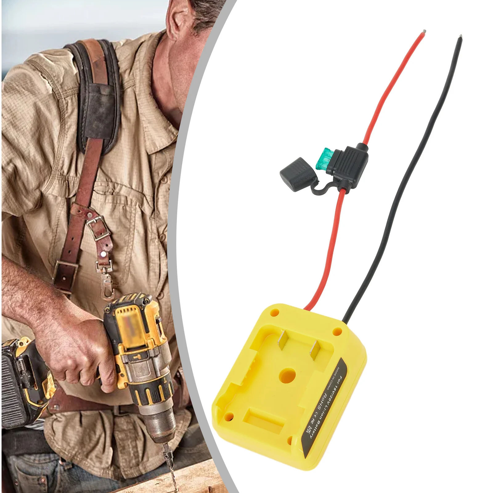 For DE WALT Battery Adapter 12 AWG DCB200 DCB203 Easy To Install Portable Design Yellow Affordable High Quality