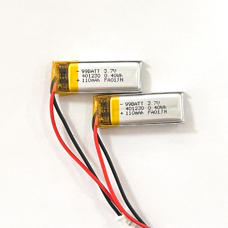 10pcs 401230 3.7V 110mAh Li-po Battery Rechargeable Polymer Lithium Batteries for Mp3 Bluetooth Speaker Headphone LED Light Toys