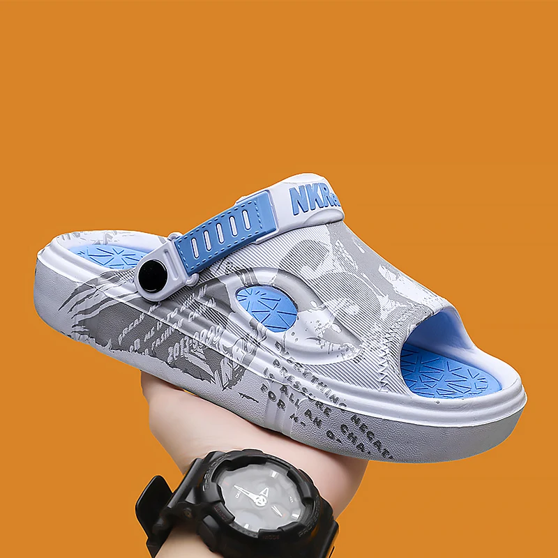 

New Fashion Men Slippers Print Men Slides Male Summer Shoes Thick Sole Comfortable Home Outdoor Stylish Massage Shoes Hot Sale