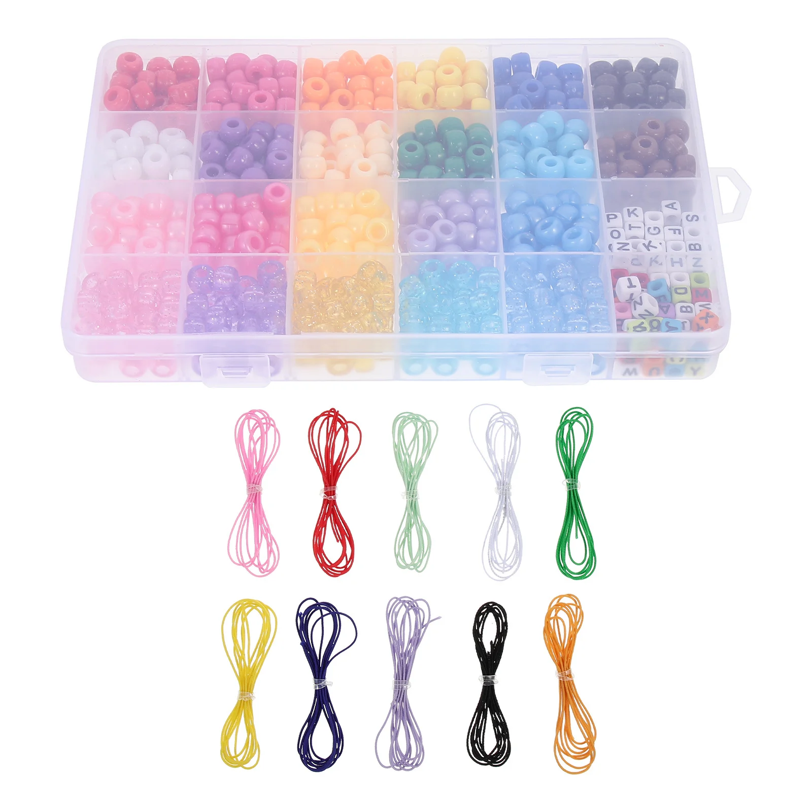 1Set Acrylic Beads Spacer Kit Premium Material DIY Necklace Bracelet Craft Accessories Smooth Surface Rounded Edges Exquisite