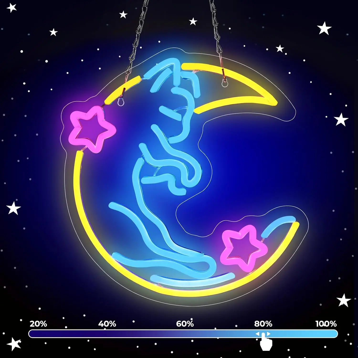 Cat Moon LED Neon Light Sign Dimmable Cute Neon Sign For Wall Living Room Party Shop Club Office Bar Art Decor Birthday Gift