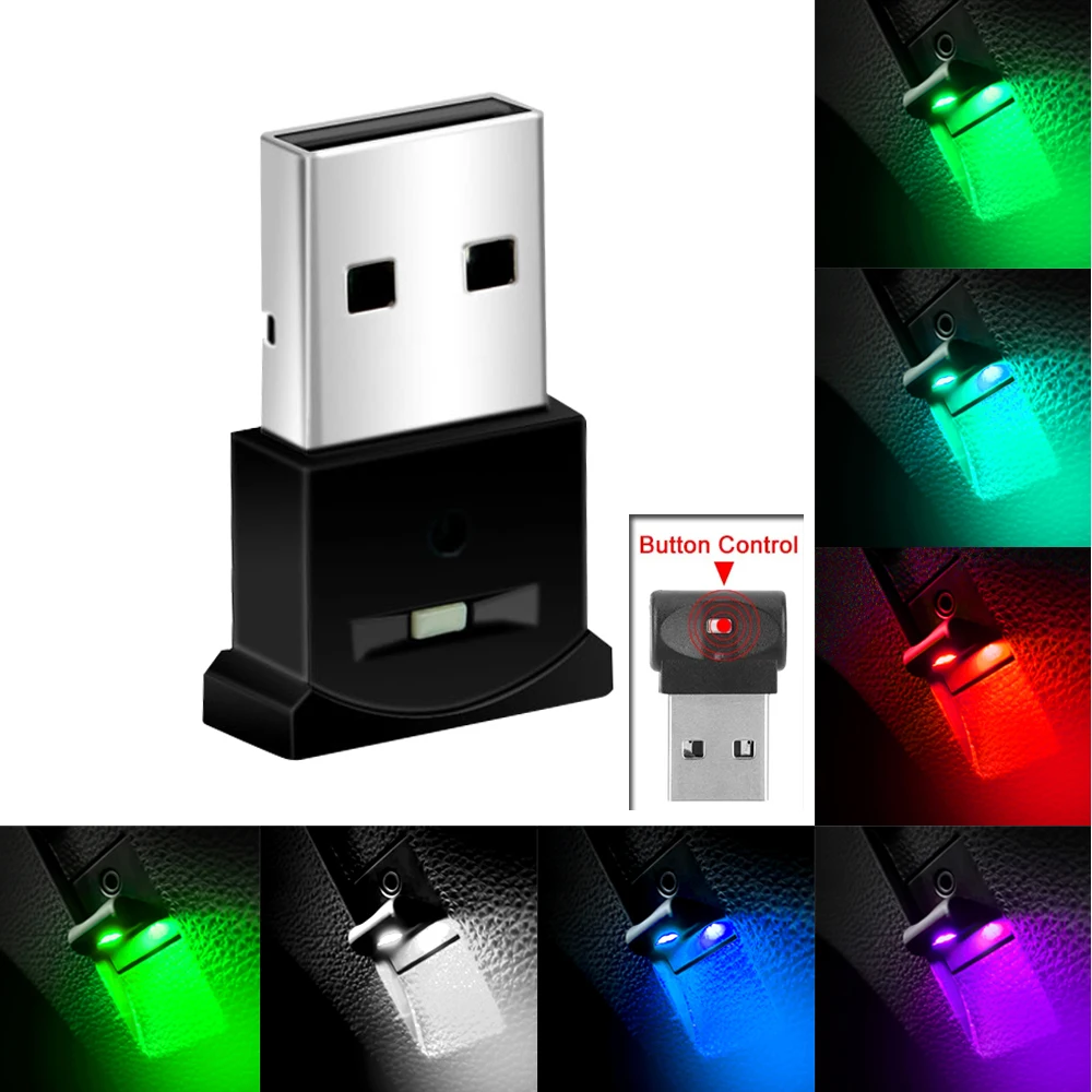 

Mini LED USB Car Ambient Light Auto Interior Atmosphere Light Decorative Lamp Colorful Light Emergency Lighting PC Car Accessor