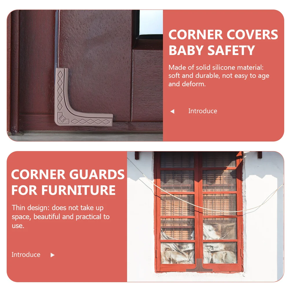 4 szt. Ochraniacze na rogi mebli, silikonowe zabezpieczenia krawędzi mebli dla dzieci, na stół, okno, do ochrony i dekoracji domu