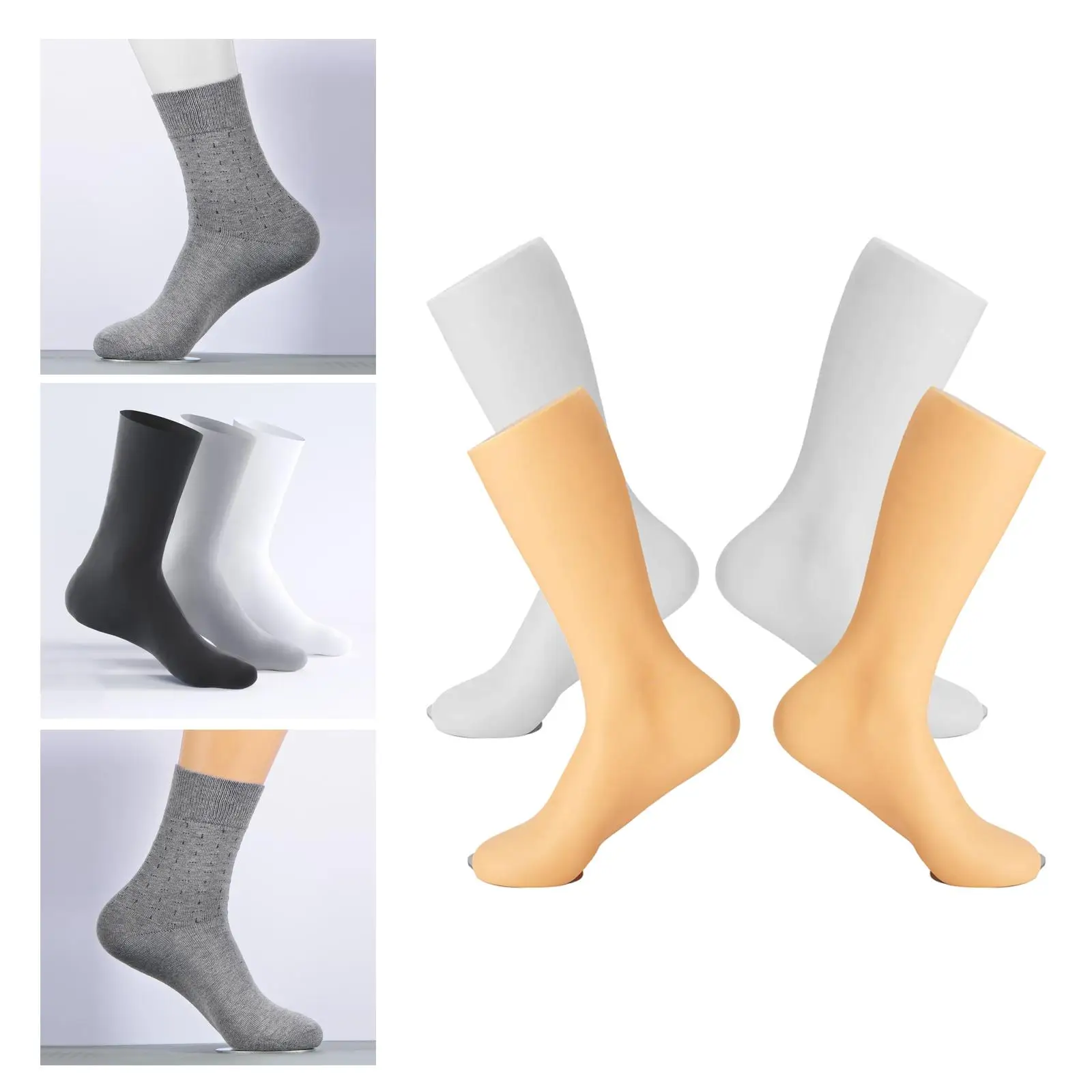 Male Legs Feet Foot Mannequin Sock Display Stand Reusable Foot Toys Durable Stretcher for Showcase Store Commercial Business Men