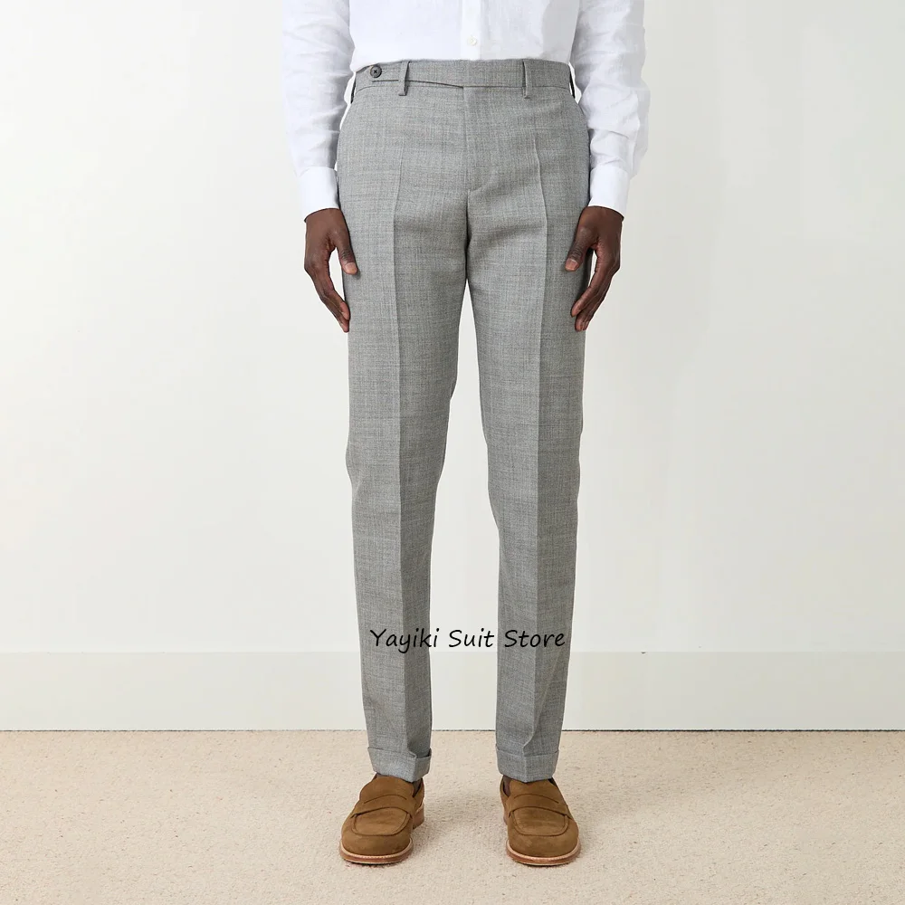 

Деловые повседневные брюки для мужчин, однотонные рабочие брюки, мужские прямые брюки из полиэфирного волокна, классическая одежда
