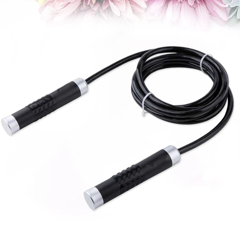 

Heavy Duty Weighted Jump Rope Ball Bearing Aluminum Handles Adjustable Cable Fitness Workout Training Home Gym Outdoor Black