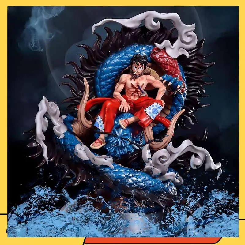 Figura de una pieza de Anime de 39cm, figuras de acción Kaidou Vs Luffy, colección de modelos de Pvc, estatua, decoración de escritorio, muñeca, juguete, regalo de cumpleaños