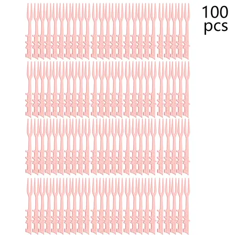 100 st plastfruktgafflar kan återanvändas för familjekök picknick camping för att äta fruktdessert snacks 10 best sales plastgaffel - №3
