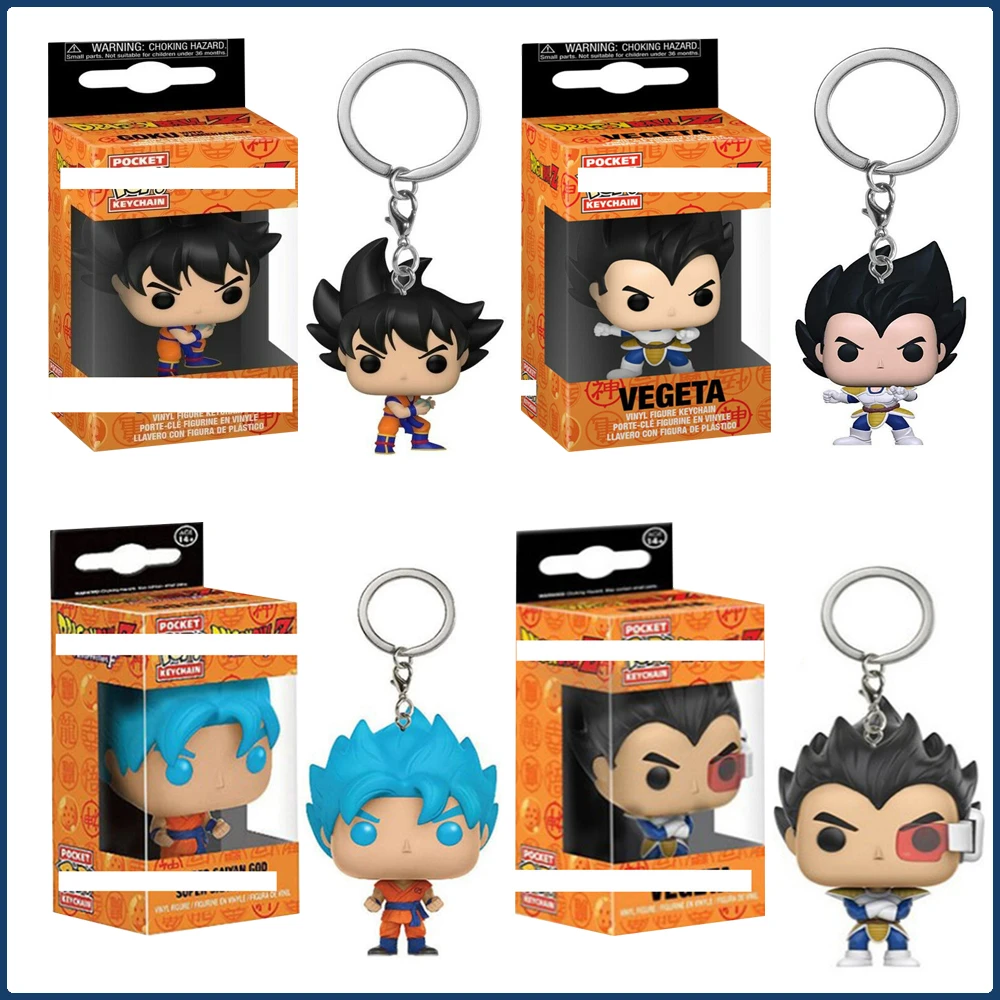 Funko Pop-Porte-clés de poche Dragon Ball, Son Goku, Vegeta, Cell, Figurines populaires classiques, Anime, Modèle périphérique, Pendentif, Cadeau