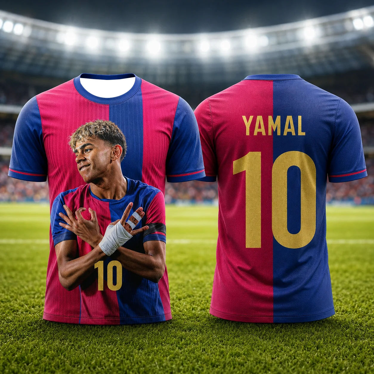 Lamine Yamal Fan Edition Gedenk-Fußballtrikot für Kinder, schnell trocknendes, schweißableitendes Fußball-T-Shirt für Sport und Outdoor-Aktivitäten.