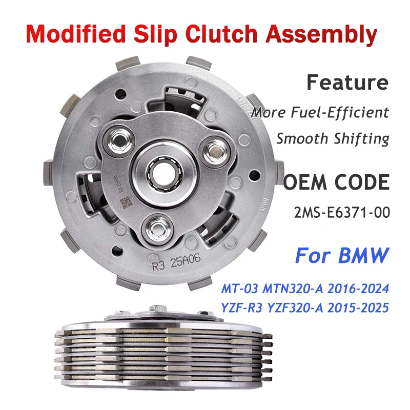 Modified Slip Clutch Assembly For YAMAHA YZF-R3 YZFR3 YZF320 2015-2025 MT-03 MTN320 2016-2024 MTN YZF 320 A 2MS-E6371-00