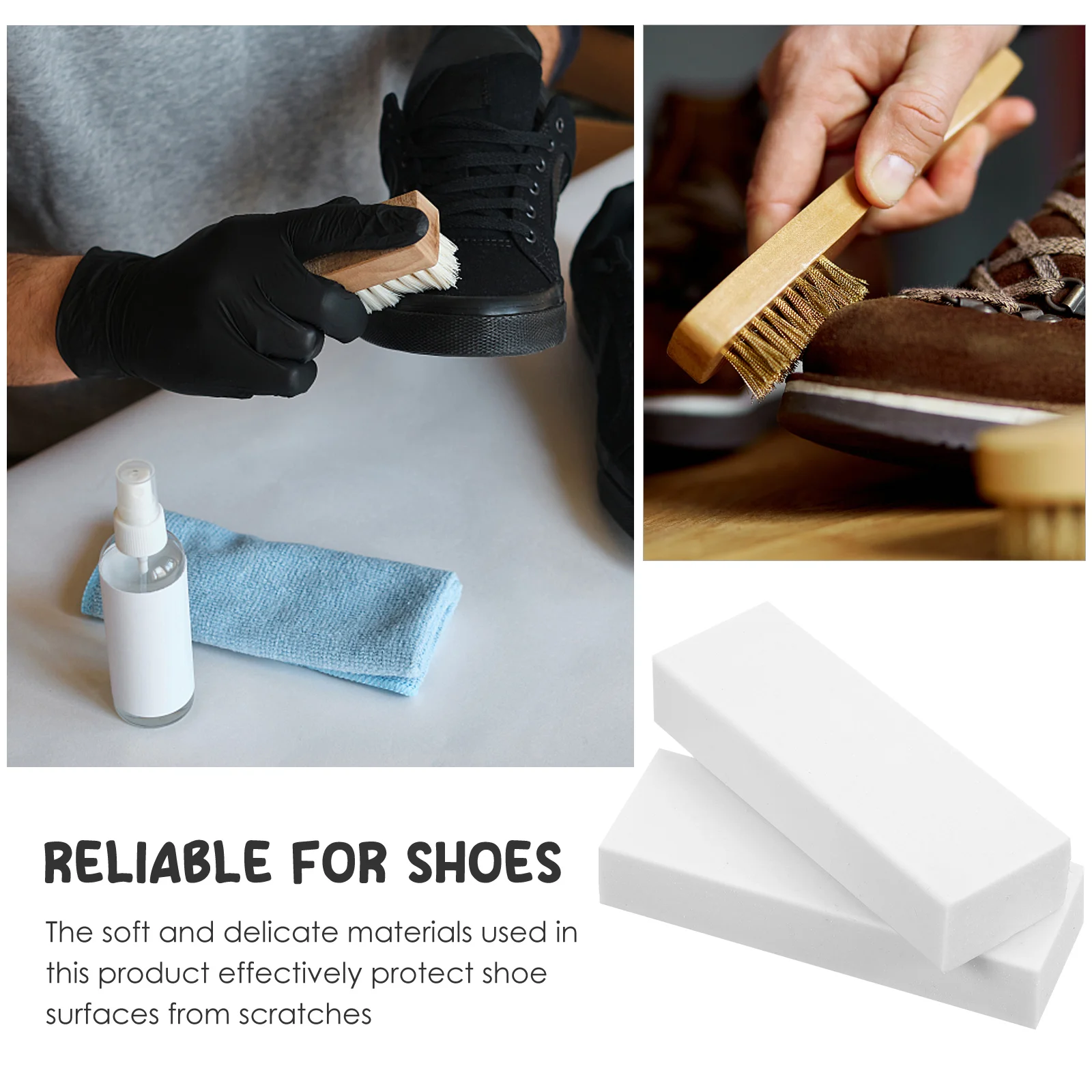 

2 Pcs Suede Shoes Cleaner Eraser Portable Durable Safe Versatile Artifact Sneaker Canvas Baby Athletic Shoe Care