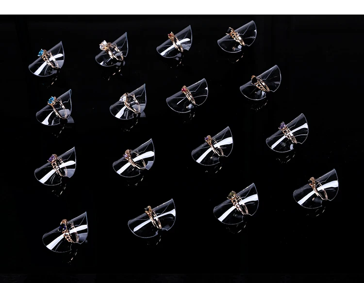 Transparent Jewelry Ring Display Stand Organizer Bague Round Holder Sheet Store Rings Presentation Showcase Wholesale 50pcs/lot