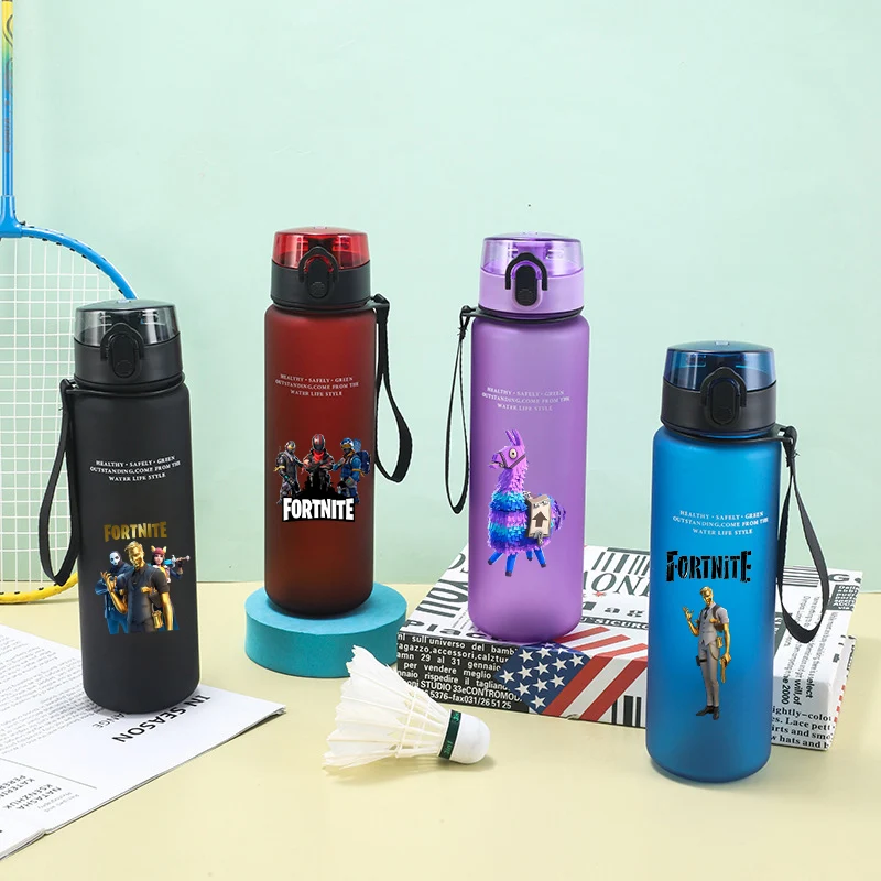650 مللي زجاجة مياه رياضية ذات سعة كبيرة من FORTNITED للأولاد تحفيزية مانعة للتسرب أكواب محمولة قابلة لإعادة الاستخدام للسفر في الهواء الطلق وأباريق الصالة الرياضية