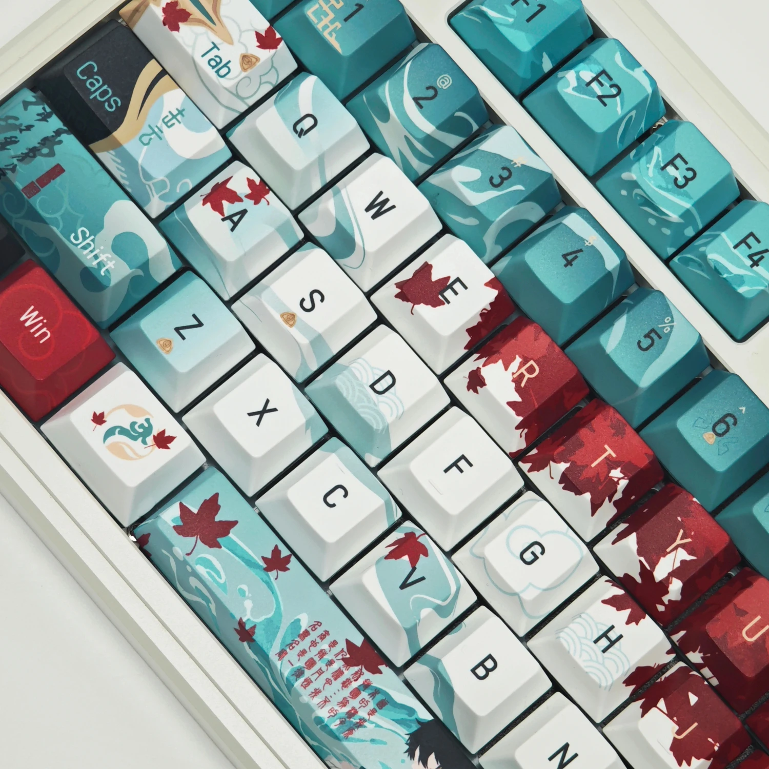 MAIMOOO Honkai: Star Rail Dan Heng Keycaps Cherry Profile Side Engraved PBT Custom Anime Game Keycap for Mechanical Keyboard