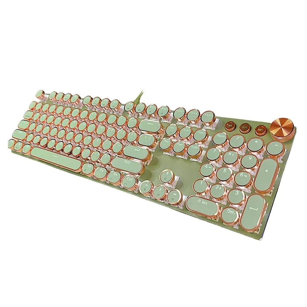 

E-sports Gaming Keyboard 104 Keys RGB Color Backlight Retro Punk Style with Switch Three-mode Mechanical Keyboard