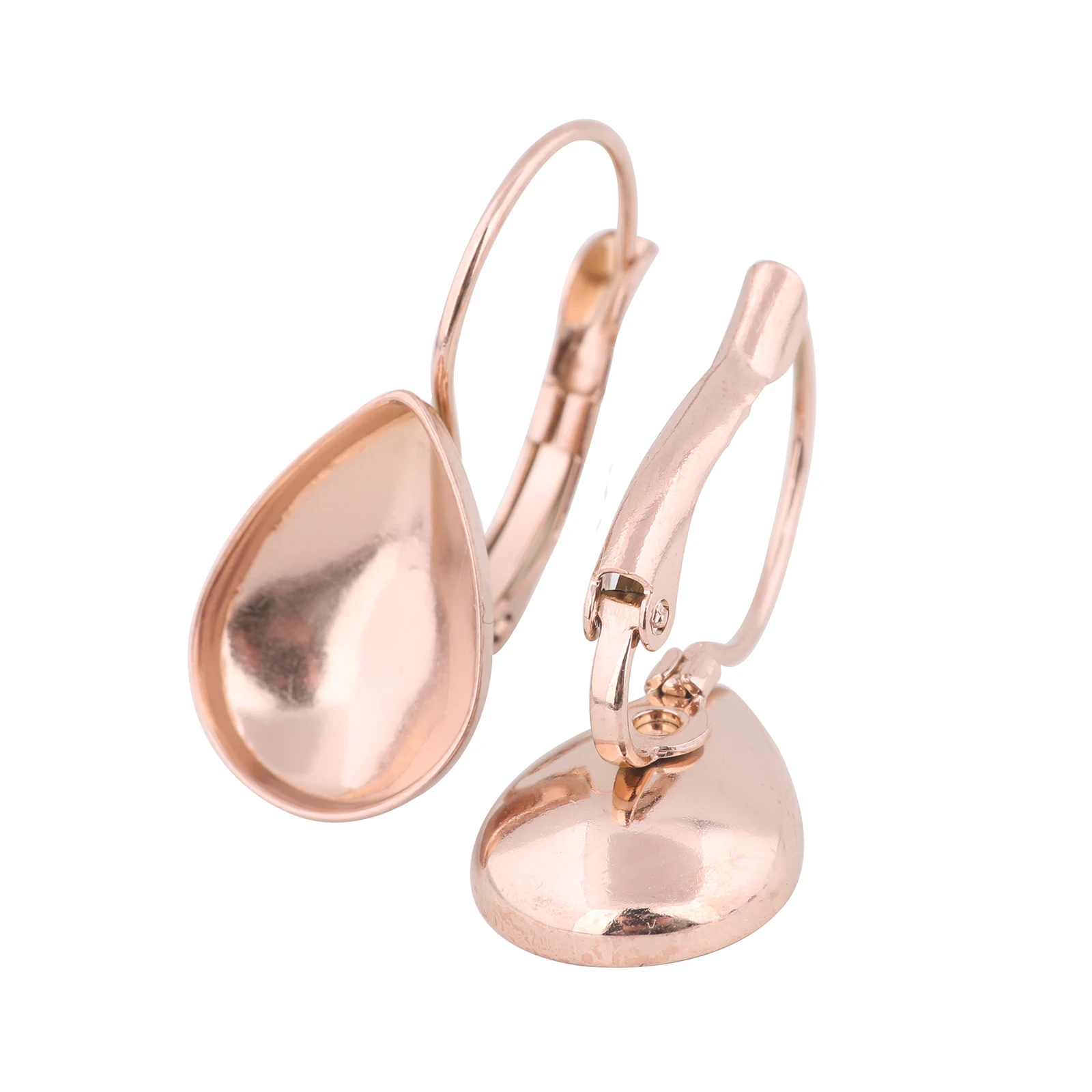 

10 шт., основа для сережек с рычагом для 10x14 мм, каплевидные хрустальные камни, серьги из розового золота «сделай сам», безель, фурнитура