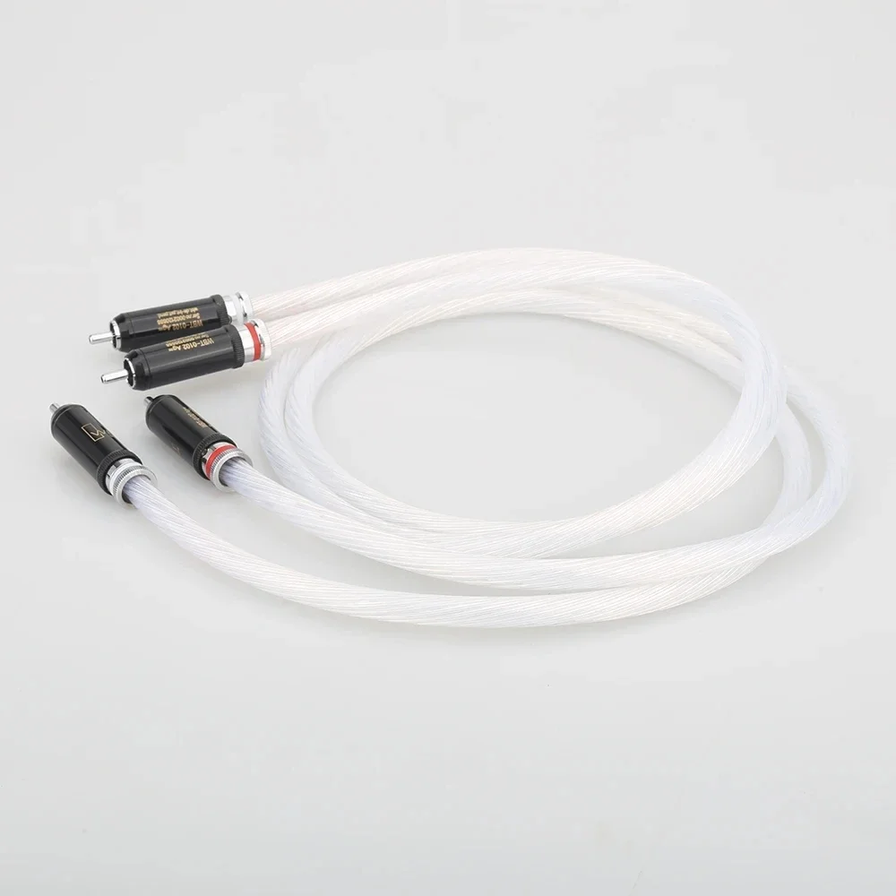 Audiocrast Pair 5N OCC Silver Plated RCA Analogue Cable HIFI RCA interconnect Audio Cable For CD AMP