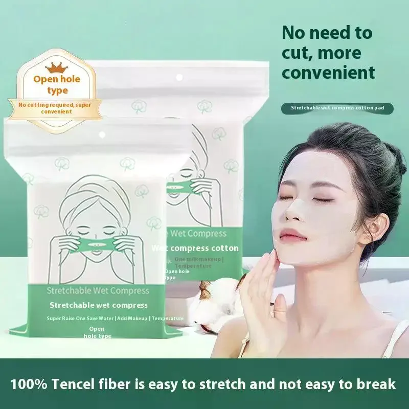 100PCS Of Stretchable Wet Compress Cotton Pads Open Type Facial Moisturizing Makeup Remover Cotton Ultra-thin Tencel