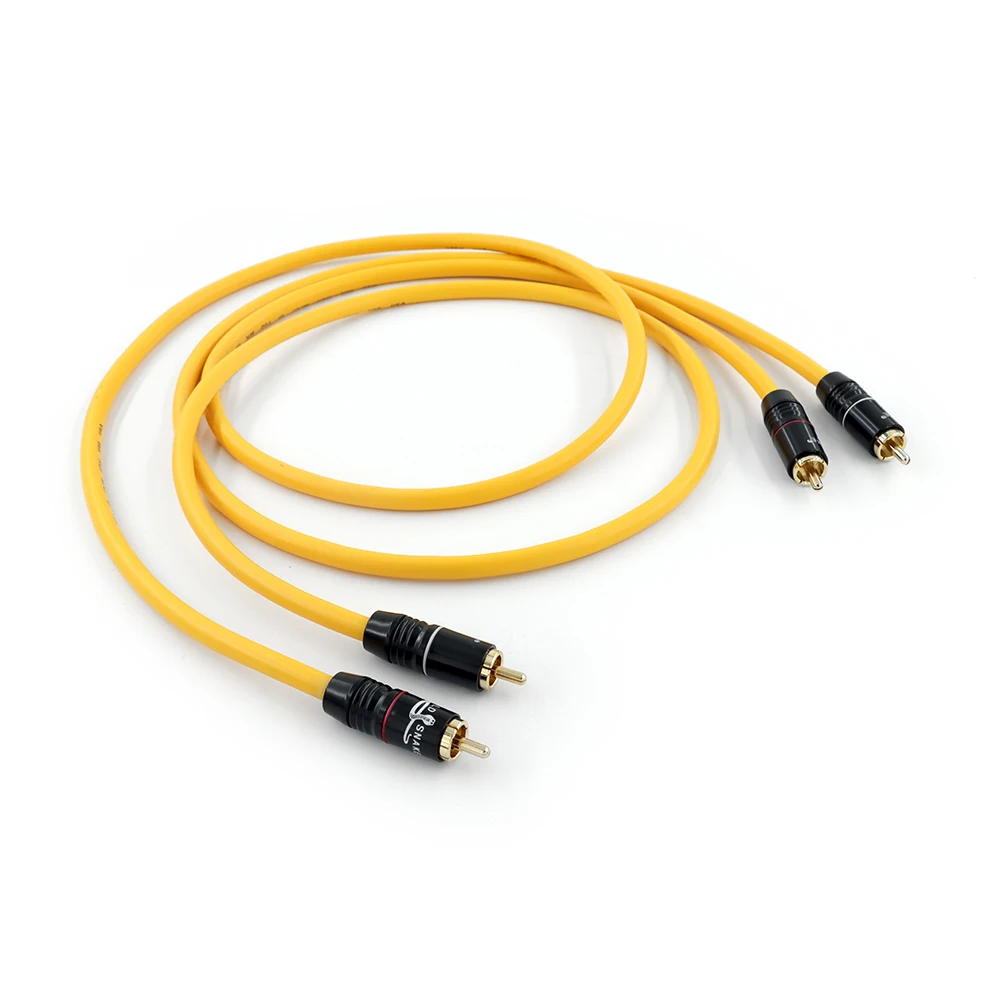 GOLD-SNAKE Gold Plated RCA Audio Cable 2x RCA Male to Male Interconnect Audio Cable with VDH Van Den Hul 102 MK III